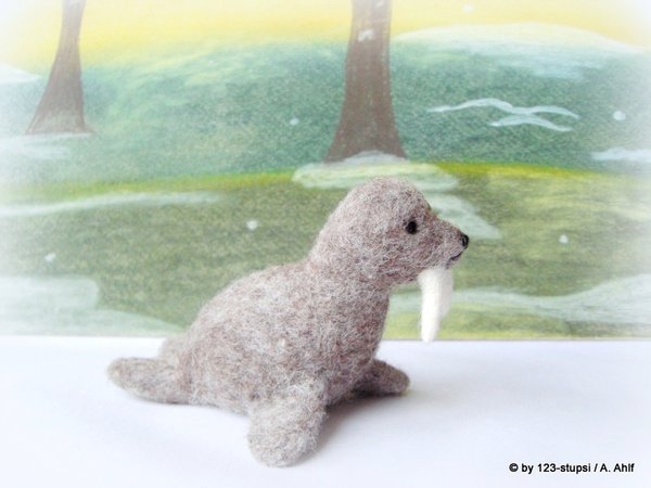 Seelöwe - Filztier Seehund Jahreszeitentisch