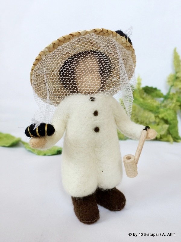 Filz-Figur Imker mit Bienen - Jahreszeitentisch nach Waldorf-Art