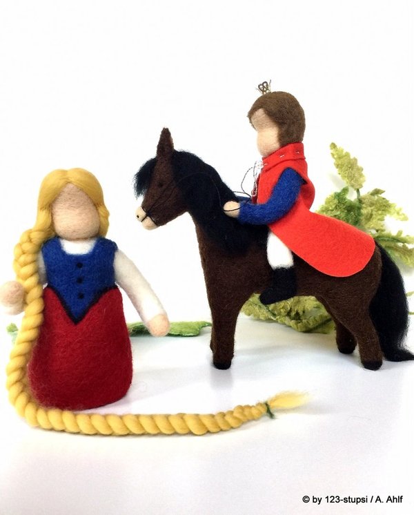 Märchenfigur - Prinz mit Pferd -   Puppenspiel (6025)