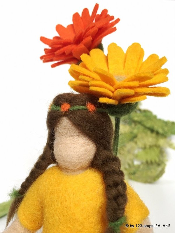 Gerbera Blumenkind , gelb / orange - Jahreszeitentisch