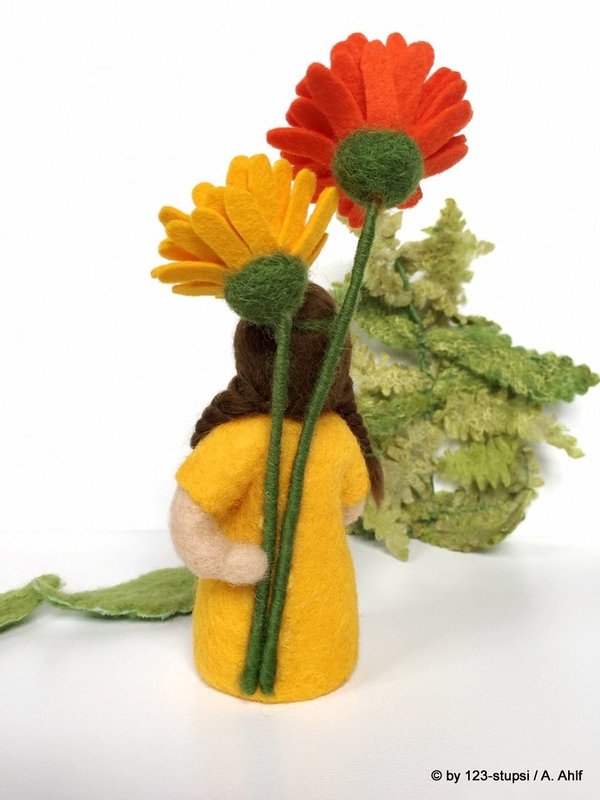 Gerbera Blumenkind , gelb / orange - Jahreszeitentisch