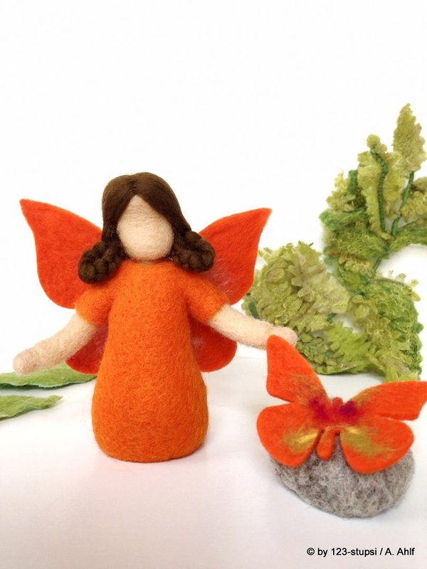 Filz Schmetterling - orange - Jahreszeitentisch (1007)